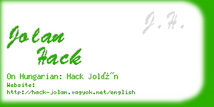 jolan hack business card